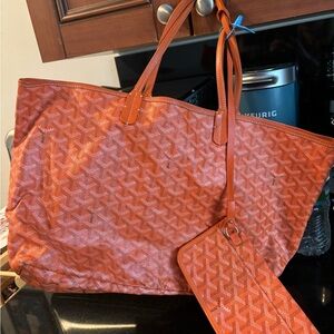 Authentic Goyard medium orange tote bag
